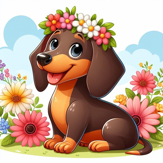 Vektor schöne dachshund hunde vektor cartoon-illustration