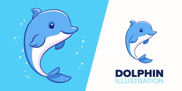 Schöne Delfin-Cartoon-Ikonen Perfekt für Plakate, Karten, Dekoration, Drucken und mehr