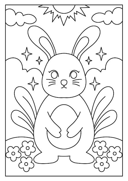 Schöne druckbare Ostern-Farbblätter für Kinderaktivitäten