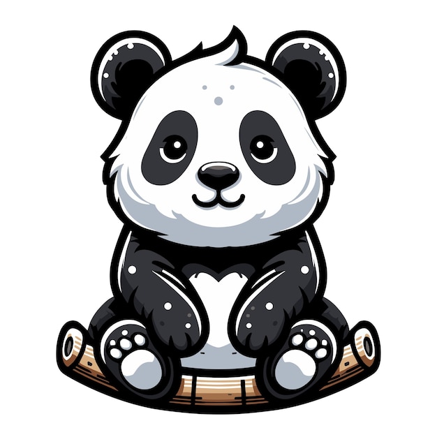 Schöne, entzückende panda-cartoonfigur vektorillustration lustiges asiatisches chinesisches tier baby-panda