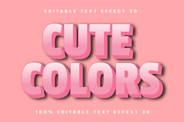 Schöne Farben Bearbeitbare Texteffekte 3D-Emboss-Cartoon-Stil