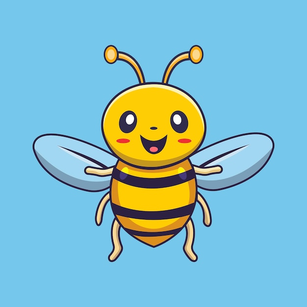 Schöne fliegende Bienen-Cartoon-Vektor-Ikonen Illustration Tier-Natur-Ikonen Konzept isoliert