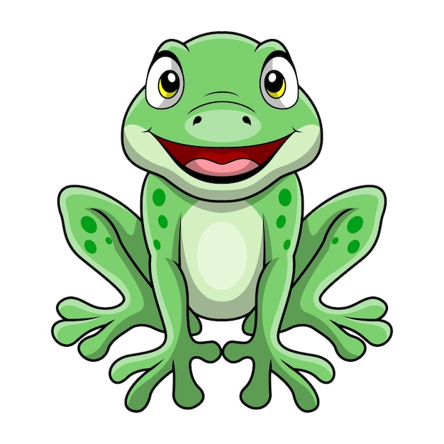 Schöne Frosch-Cartoon auf weißem Hintergrund