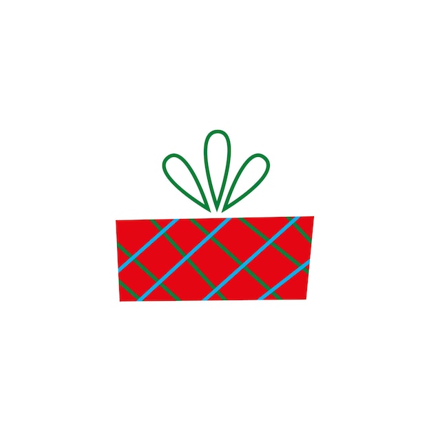 Schöne geschenkbox für die feiertage isoliert auf weißem hintergrund vektor-illustration im flachen stil