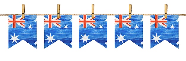 Schöne girlande mit kleinen australischen flaggen.