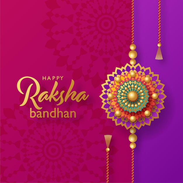 Schöne Goldraksha-Bandhan-Grußkarte