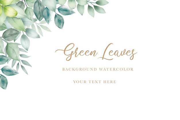 schöne grüne Blätter Hintergrund Aquarell