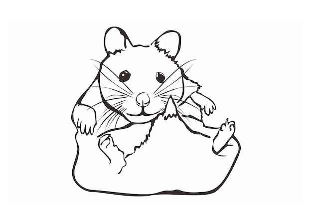 Vektor schöne hamster-tier im line art-stil vektor