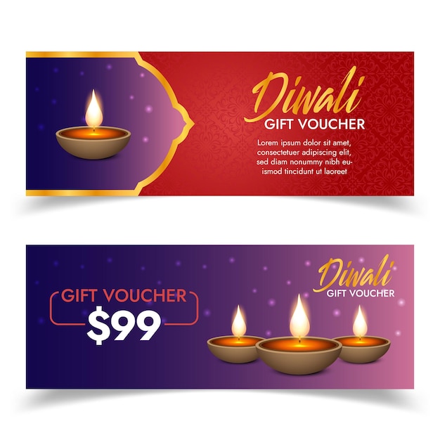 Schöne happy diwali sale banner mit öllampen