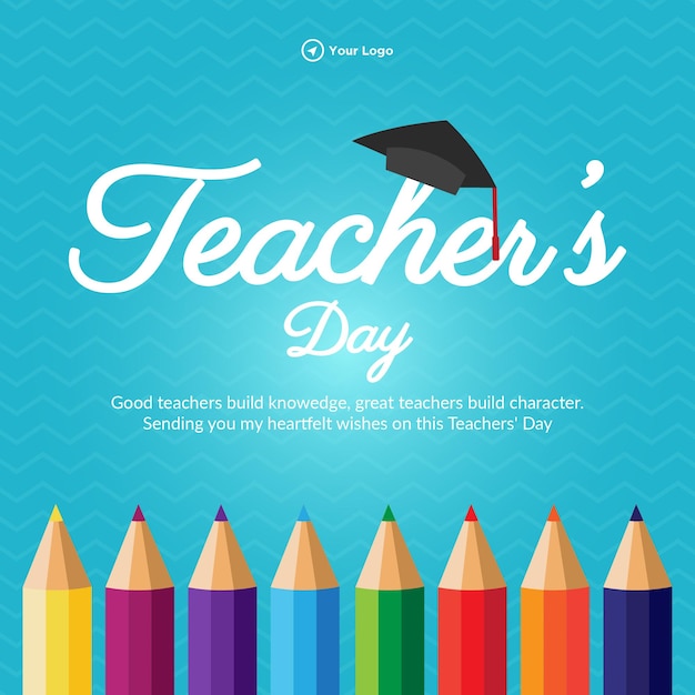 Schöne Happy Teacher's Day Banner Design-Vorlage