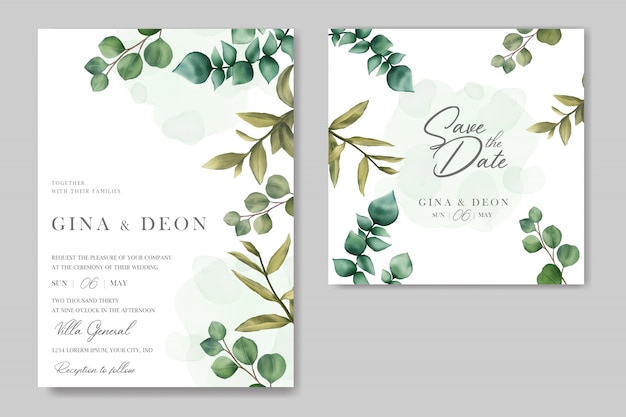 Schöne Hochzeitseinladung mit Save the Date Karte