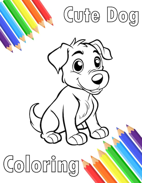 Schöne Hunde-Farbblätter für Kinder