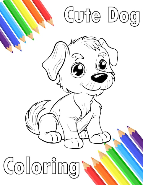 Schöne Hunde-Farbblätter für Kinder