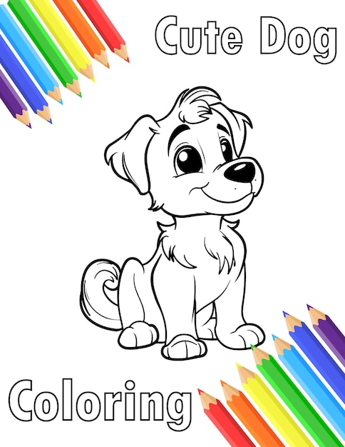 Schöne Hunde-Farbblätter für Kinder