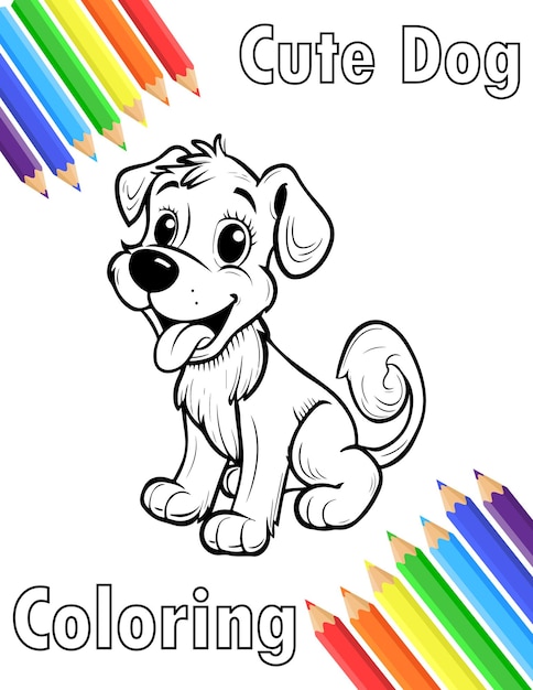 Schöne Hunde-Farbblätter für Kinder