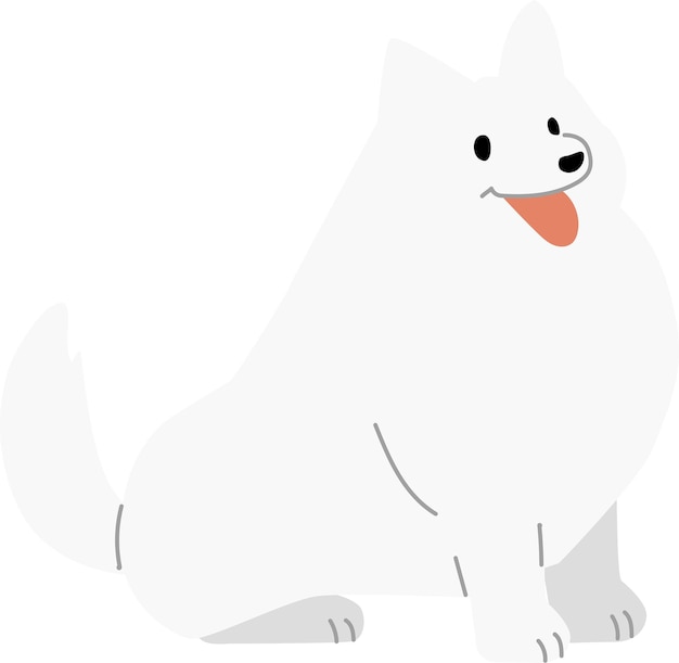 Schöne hundeillustration samoyed ein lächelndes welpe