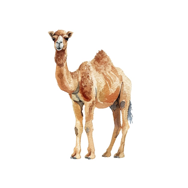 Vektor schöne kamel-vektor-illustration im aquarell-stil