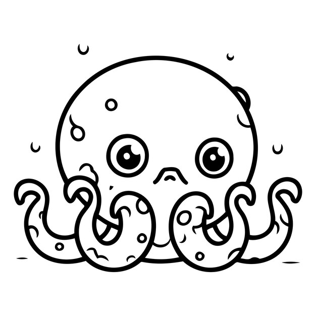 Schöne Karikatur Octopus-Figur Vektor-Illustration isoliert auf weißem Hintergrund