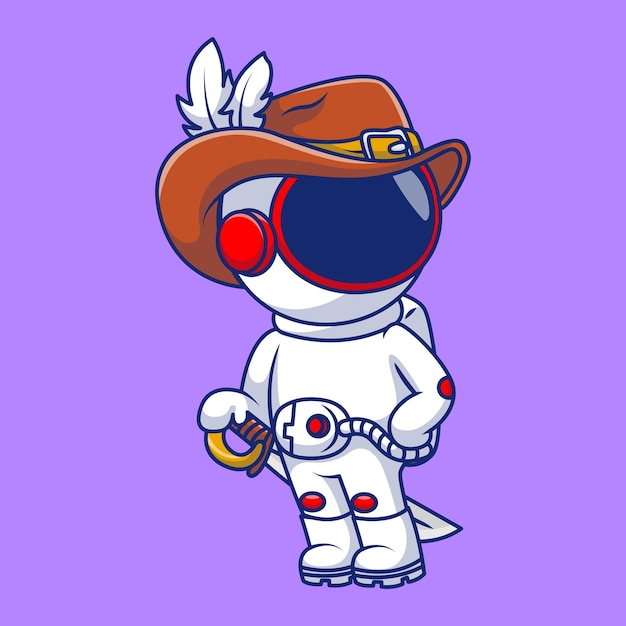 Schöne karikatur von piraten-astronauten vektor-ikonen illustration flaches karikaturkonzept