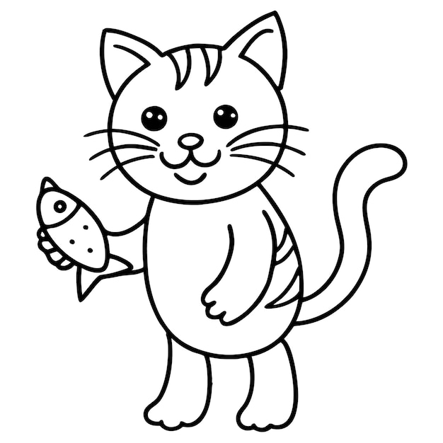 Schöne Katze mit Fisch