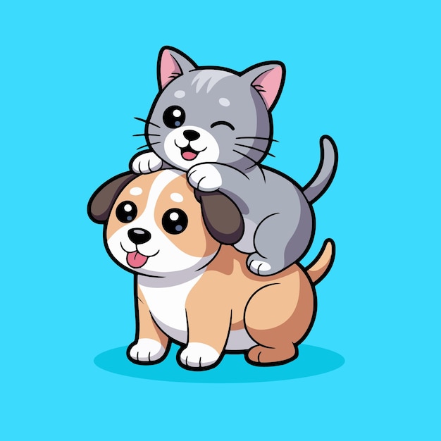 Schöne Katzen- und Hundefreunde