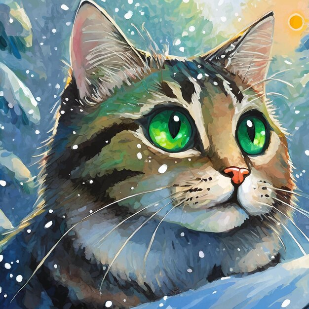 Schöne Katzenillustration der schönen Natur