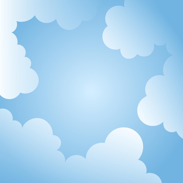 Schöne kawaii-wolken hintergrundbanner-hintergrund