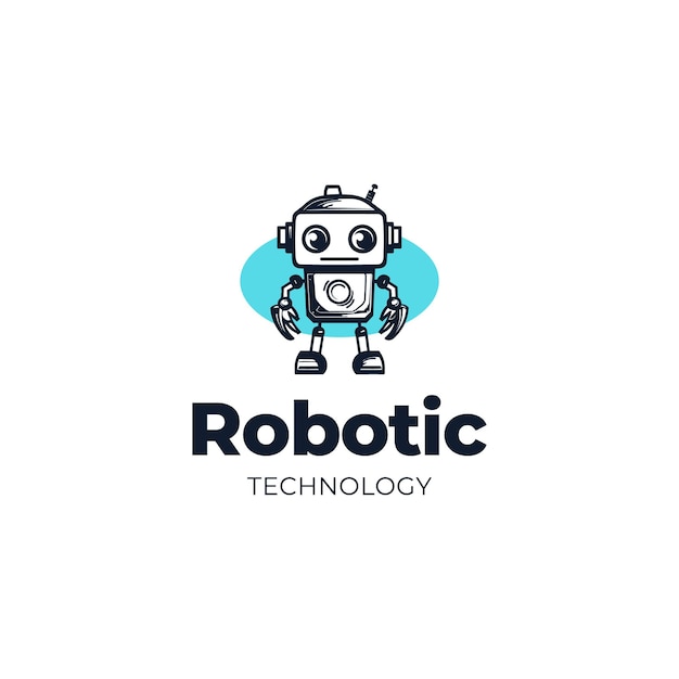 Schöne lächelnde Roboter-Roboter-Logo AI-Bot-Helfer Maskottchen Zeichentrickfilm-Symbol Geschäftsassistent