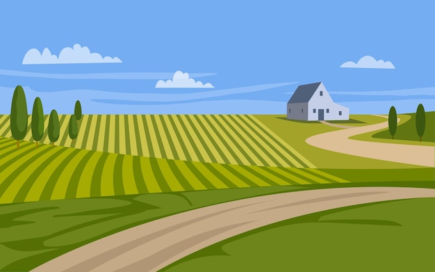 Schöne Landschaft mit Bauernhaus