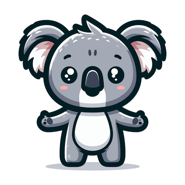 Schöne liebenswerte koala australische zeichentrickfigur vektor-illustration flache design-vorlage