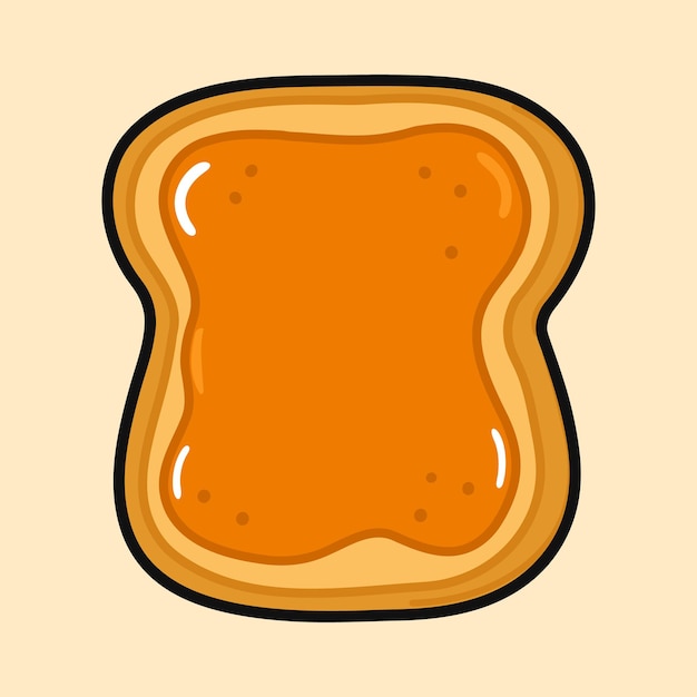 Schöne lustige Toast Brot mit Erdnussbutter