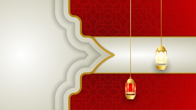 Schöne Mandala hängende Laterne arabisch rot Islamischer Designhintergrund Universeller Ramadan-Kareem-Banner-Hintergrund mit islamischer Mustermoschee des Laternenmonds und abstrakten luxuriösen islamischen Elementen