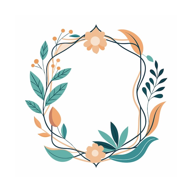 Schöne minimalistische Blumenrahmen-Border-Vektorillustration