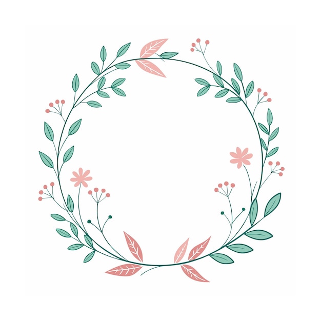 Schöne minimalistische Blumenrahmen-Border-Vektorillustration