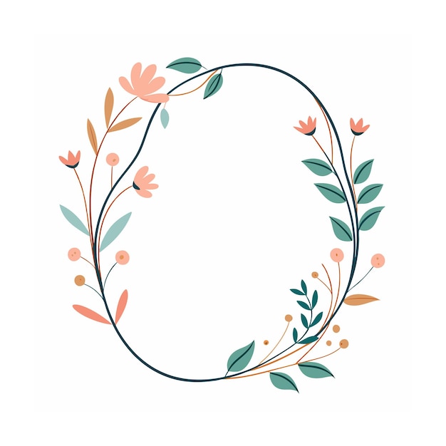 Schöne minimalistische Blumenrahmen-Border-Vektorillustration
