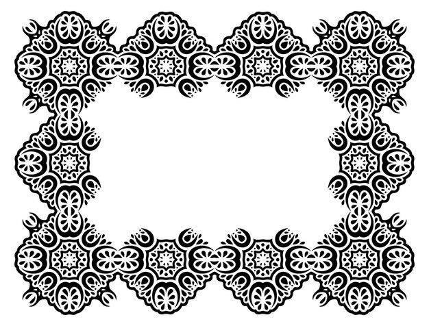 Schöne monochrome stammeskunst mit abstraktem schwarzem ostrahmen und weißem kopierraum