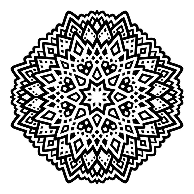 Schöne monochrome vektor-illustration mit abstrakten schwarzen stammes-einzelmuster auf dem weißen hintergrund isoliert