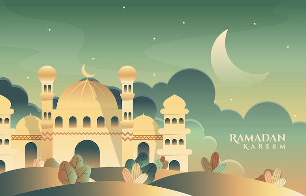 Schöne Moschee Ramadan Kareem Gruß islamische Feiertag muslimische Feier Karte