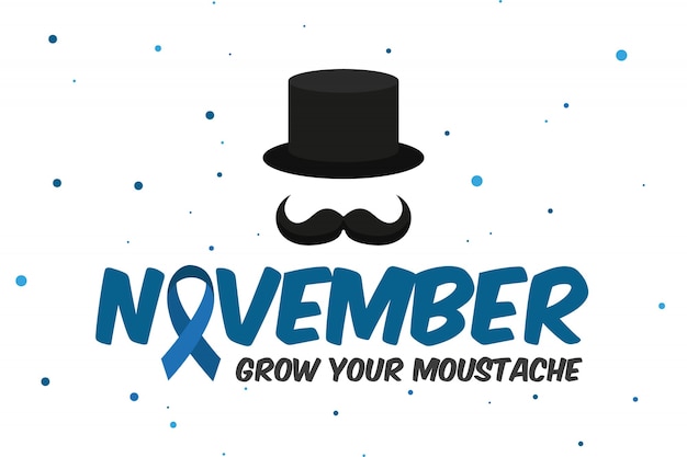 Vektor schöne movember-komposition mit flachem design