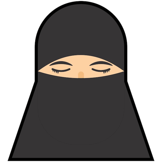 Vektor schöne muslimische niqab hijab vektorgrafiken