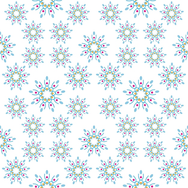 Schöne nahtlose geometrische blumenmuster abstract floral background design-vorlage buntes stilvolles grafikdesign aneinanderreihbares retro-ornament weiß blau rosa beige