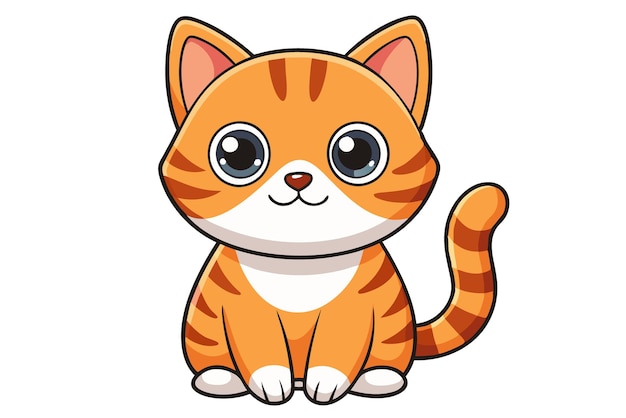 Schöne orangefarbene Katze sitzt perfekt für Kinder-Designs