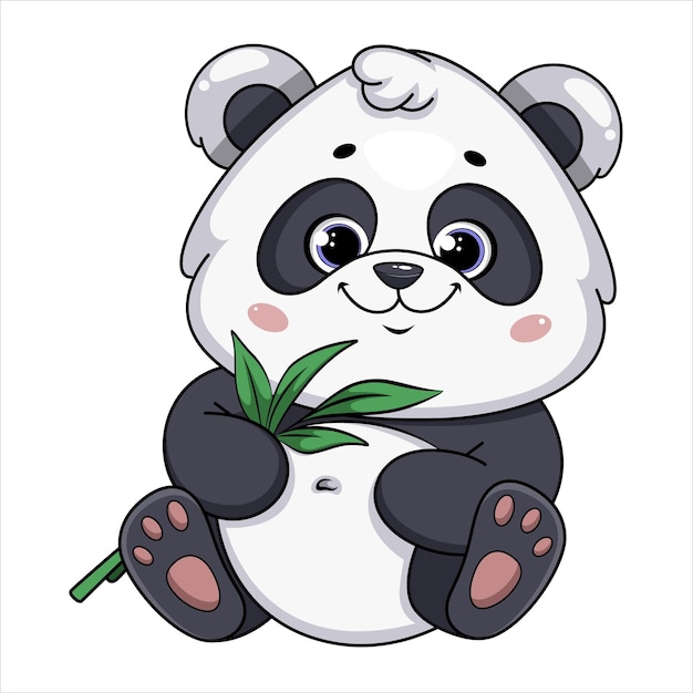 Vektor schöne panda lustige zeichentrickfigur
