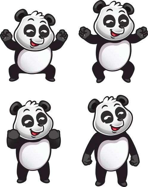 Schöne Panda-Zeichentrickfigur