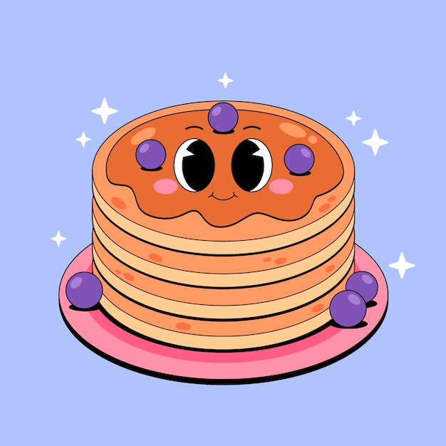 Schöne Pfannkuchen mit Blaubeeren