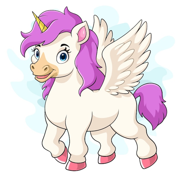 Schöne pinkfarbene Einhorn-Cartoonläufe