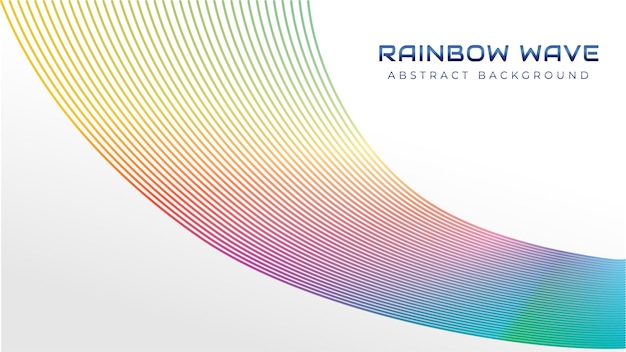 Schöne Rainbow Spectrum Abstract Wave Line Hintergrunddesignvorlage mit bearbeitbarem Textstil