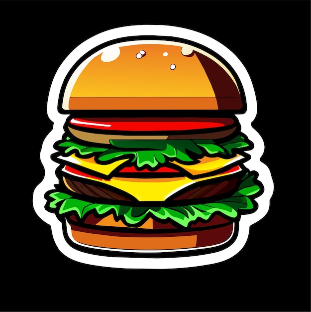 Vektor schöne realistische burger-fastfood-illustration