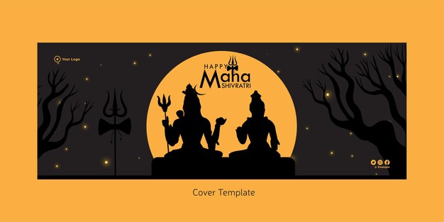 Schöne realistische happy maha shivratri deckblatt-designvorlage