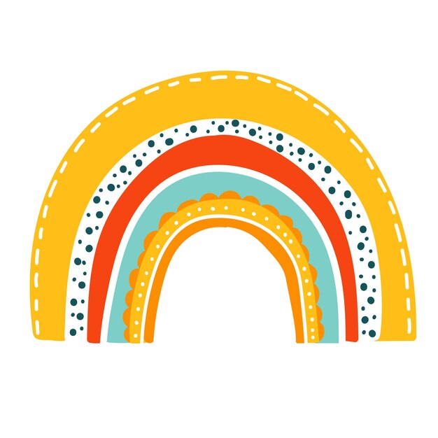 Vektor schöne regenbogen-abschnitt kinderillustration